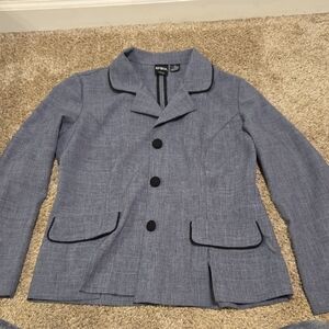Erika Blue Blazer with Black Buttons